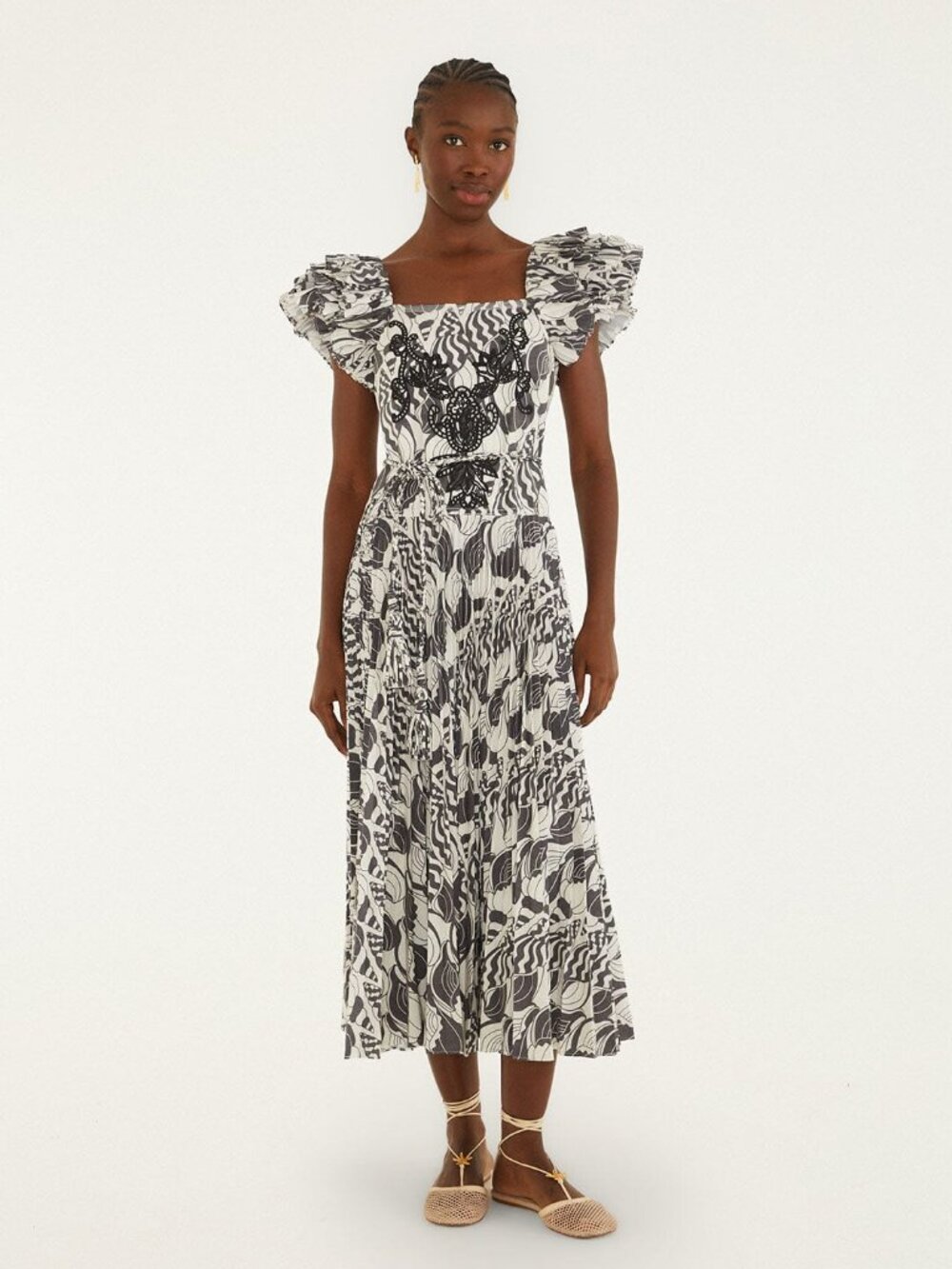 Sand Seashell Serenade Pleated Maxi Dress